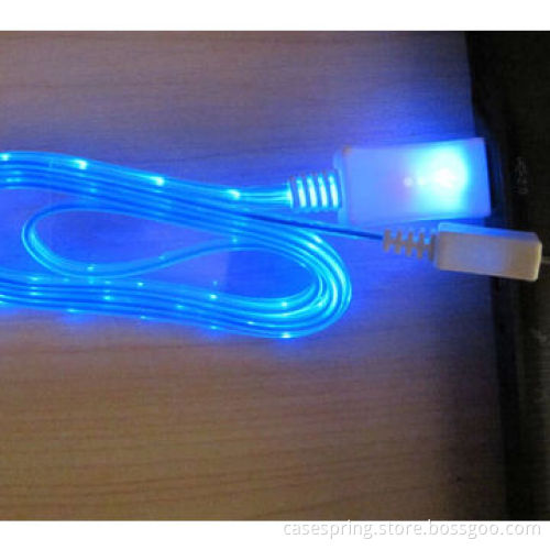 Factory wholesale colorful LED light micro data cable for cellphone
